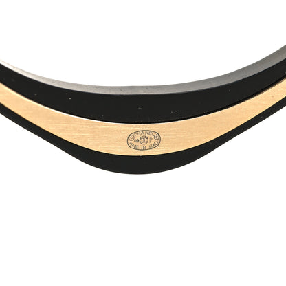Chanel Resin CC Heart Hoop Earrings Black 3 of 3