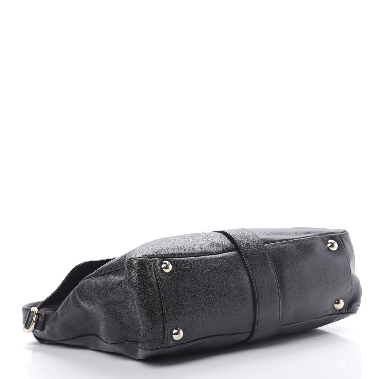 Calfskin Push Lock Satchel Black