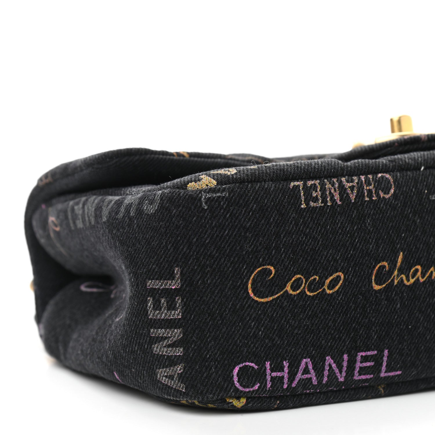 Chanel Denim Quilted Denim Mood Mini Rectangular Flap Black Multicolor 8 of 9