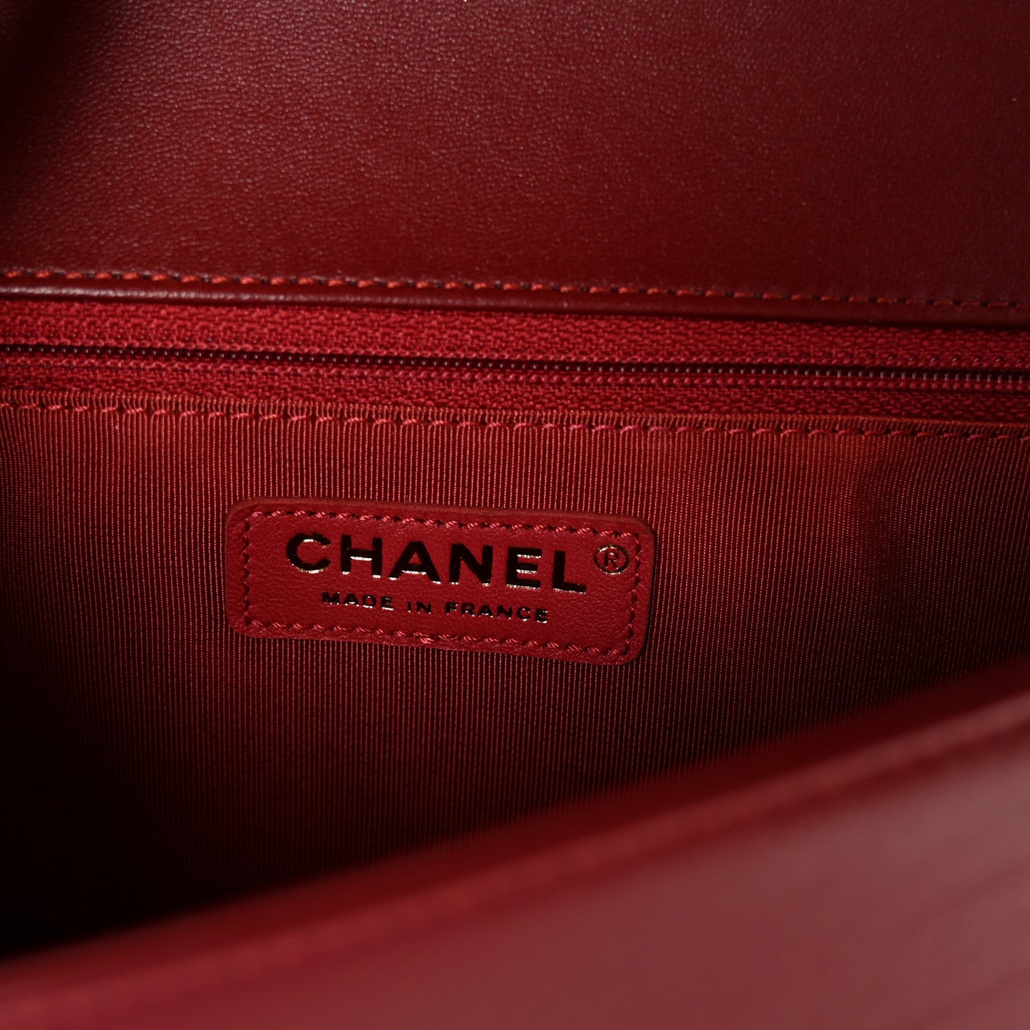 Lambskin Quilted New Medium Boy Flap Dark Red