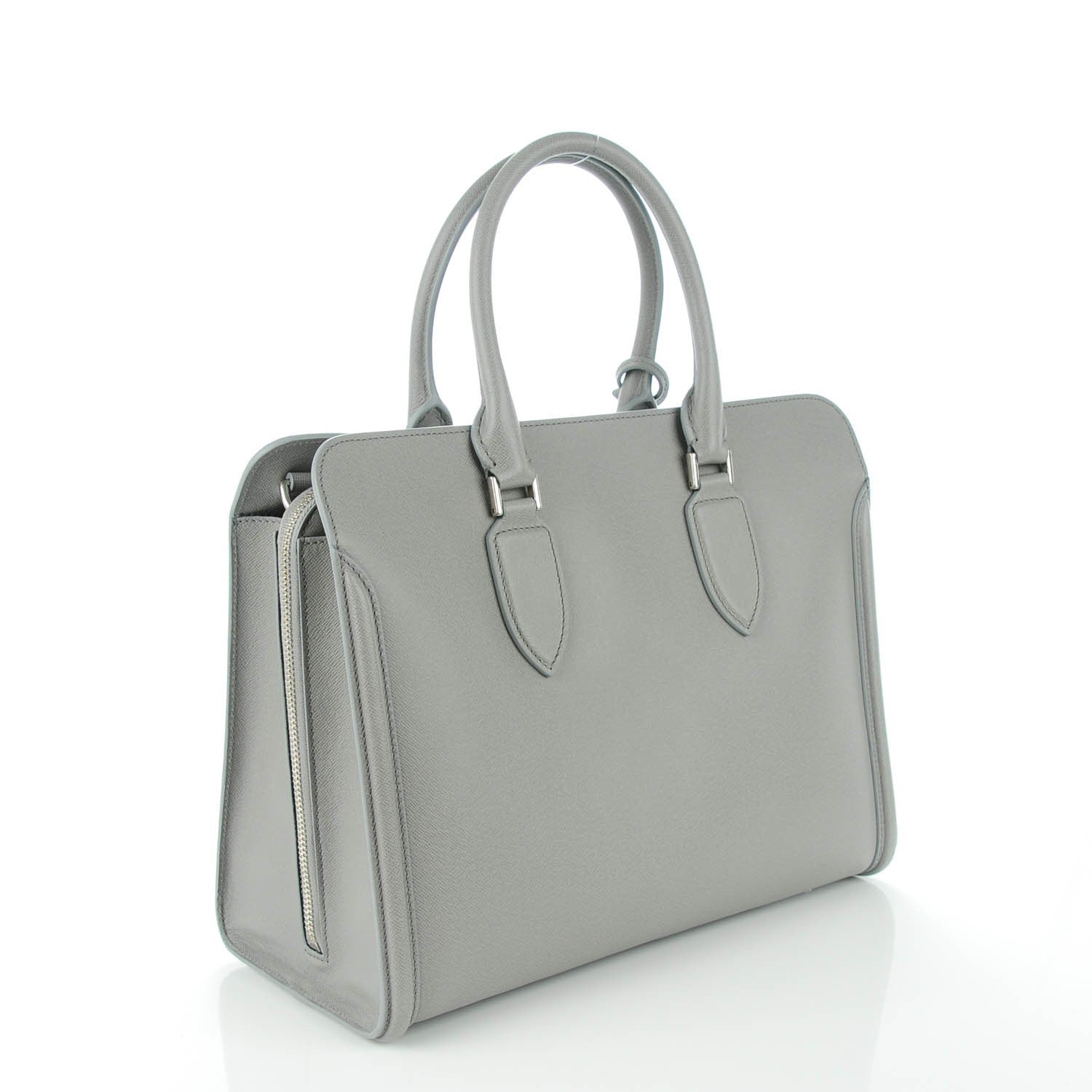 Alexander McQueen Saffiano Heroine Open Tote Grey Melange 3 of 8