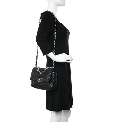 Chanel Lambskin Quilted Medium Chanel 19 Flap Black 2 of 11