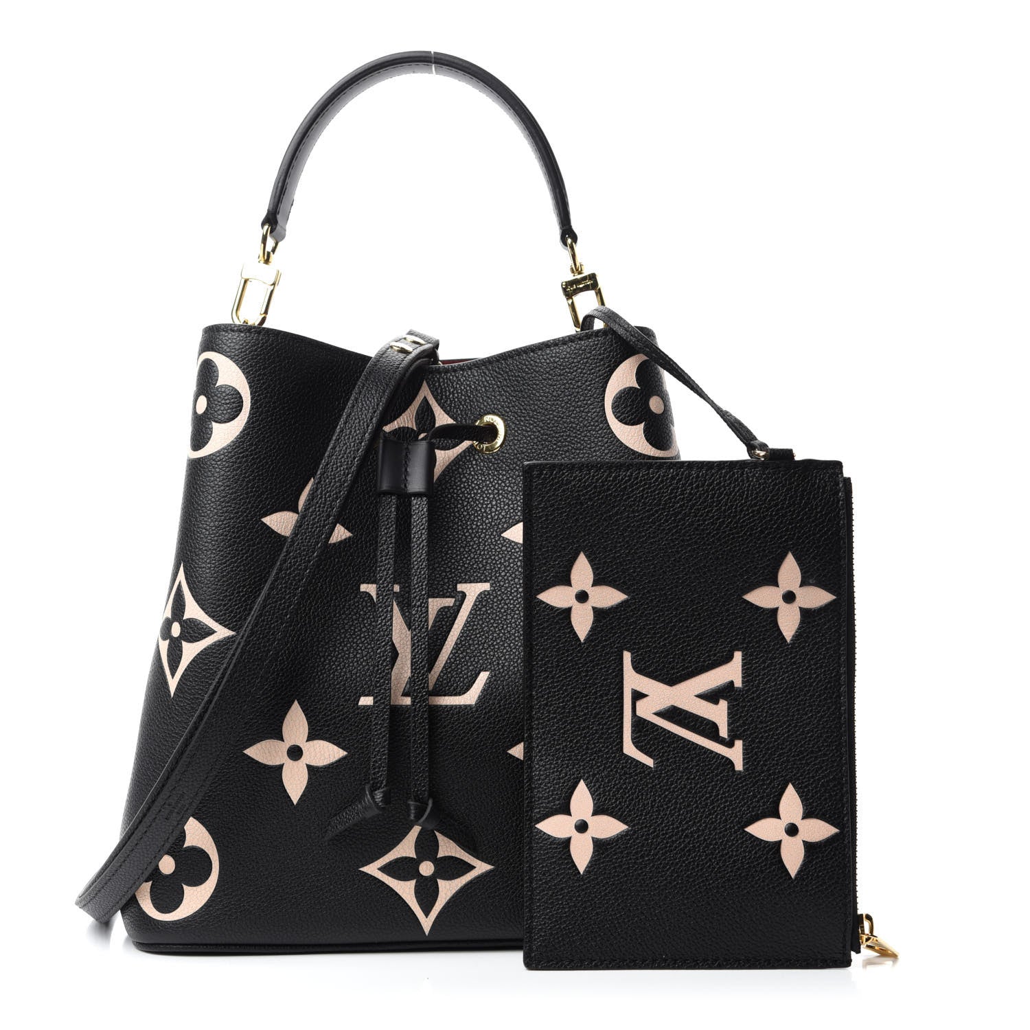 Louis Vuitton Empreinte Monogram Giant Neonoe MM Black Beige 1 of 10