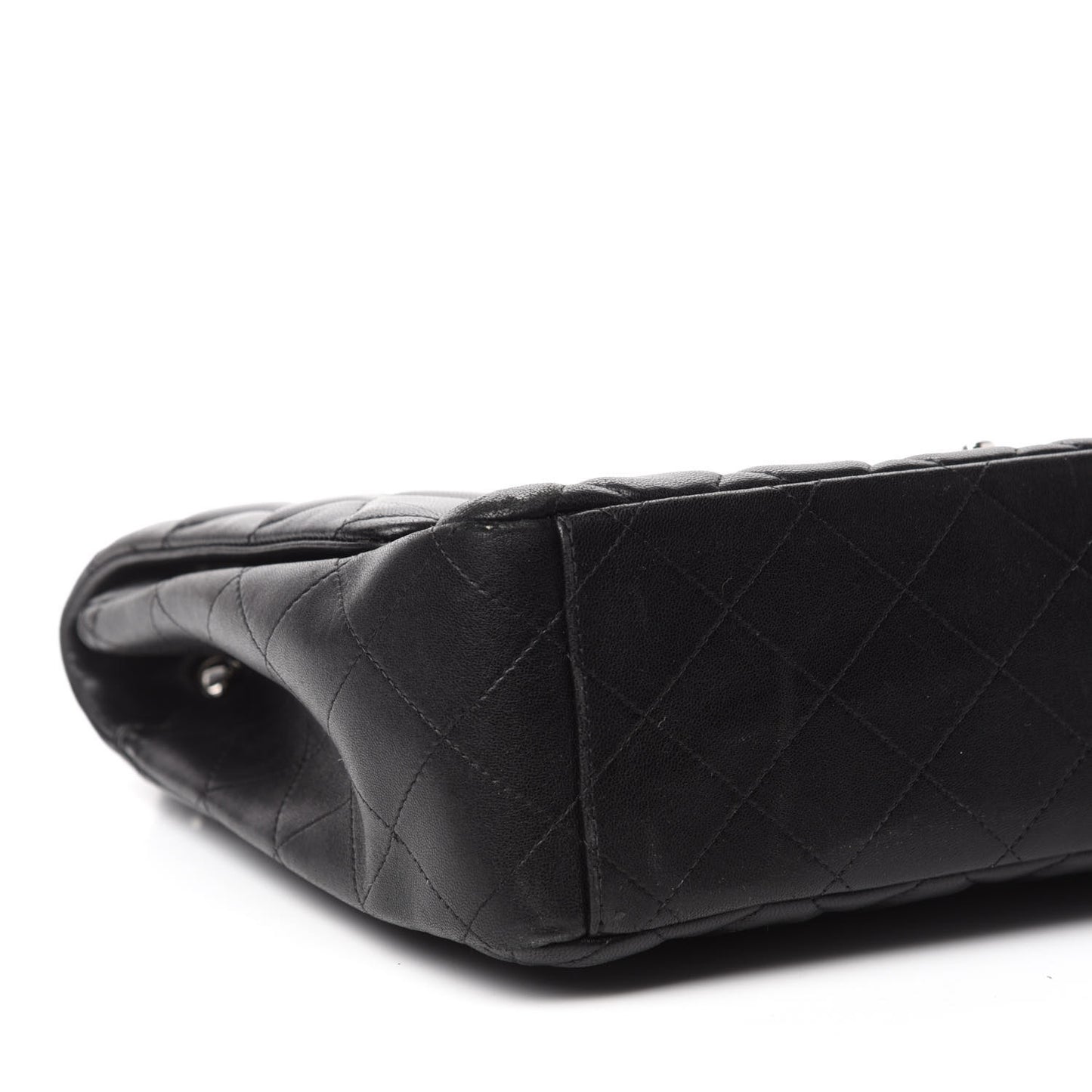 Lambskin Quilted Maxi Single Flap Black
