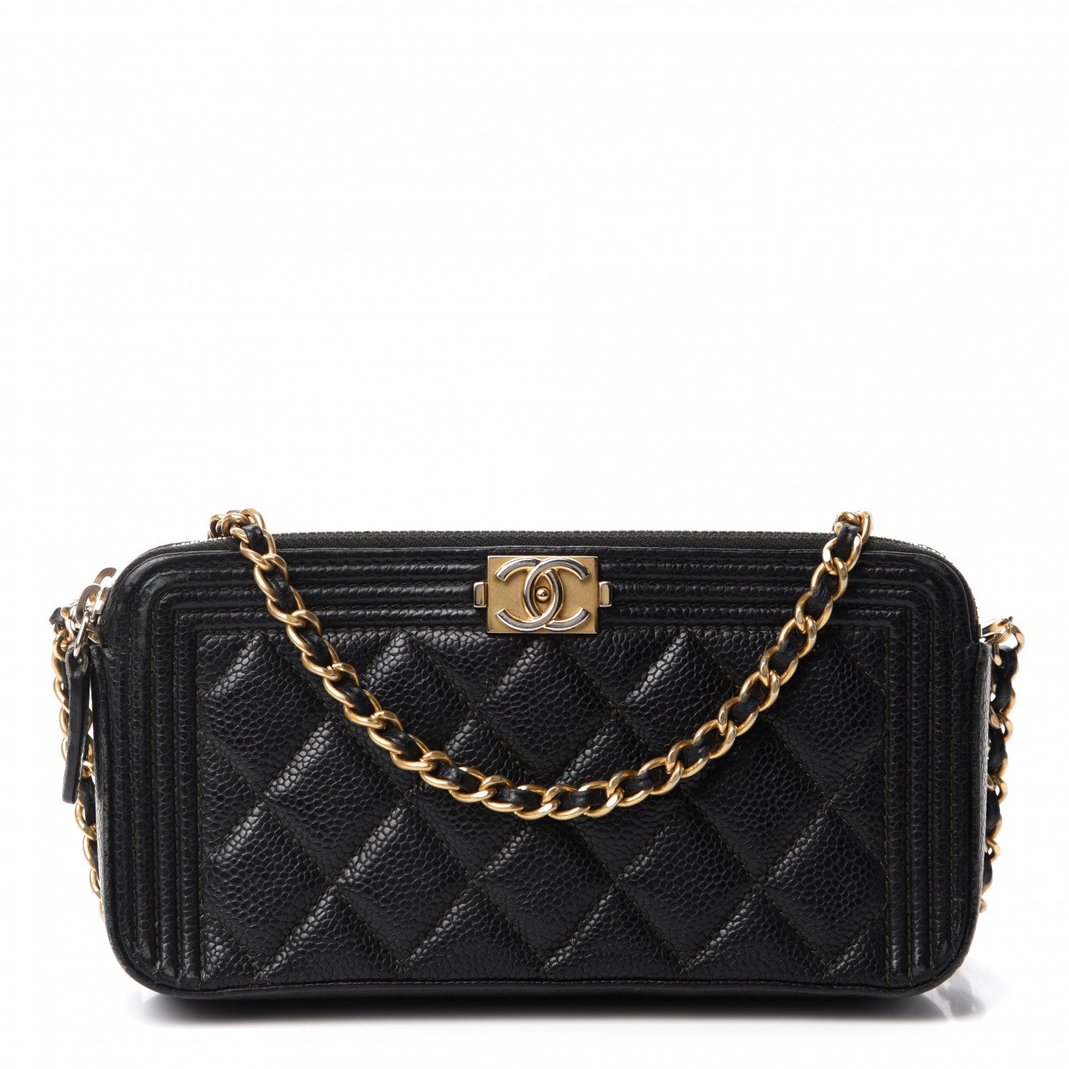 Chanel Caviar Quilted Small Boy Clutch With Chain Black 1 of 17