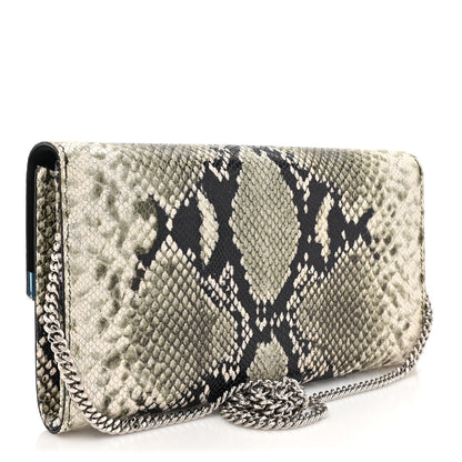 Jimmy Choo Calfskin Snakeskin Embossed Elish Chain Clutch Multicolor 3 of 9