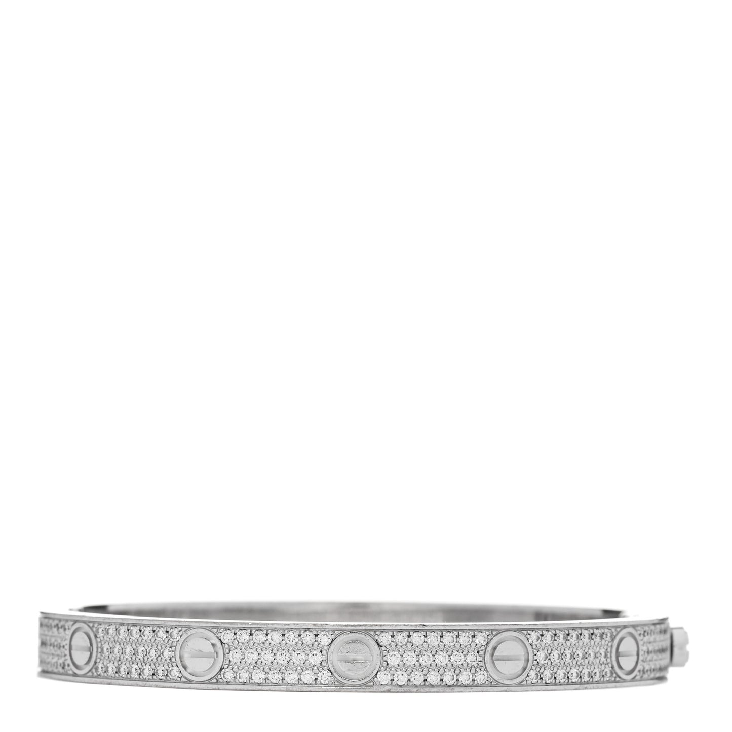 18K White Gold Diamond LOVE Paved Bracelet 18