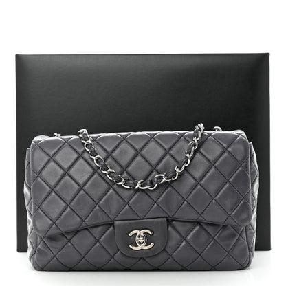 Chanel Lambskin Quilted Jumbo Single Flap Anthracite 12 of 12