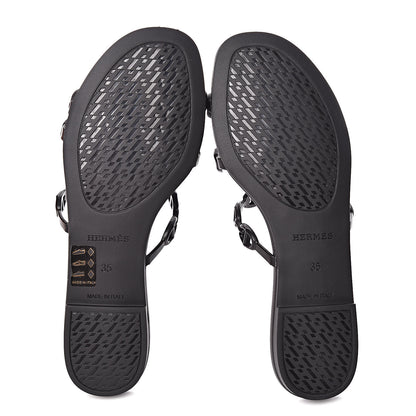 Hermes Rubber Chaine d'Ancre Rivage Sandals 35 Black 5 of 8