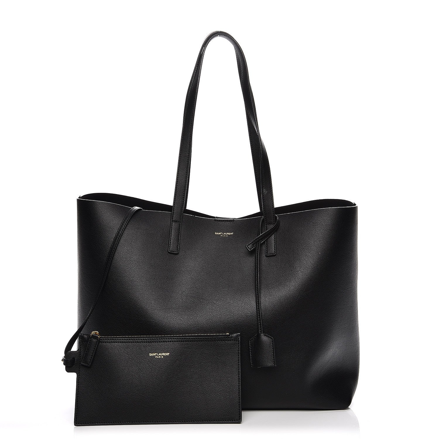 Saint Laurent Calfskin Large Shopping Tote Black 3 of 10