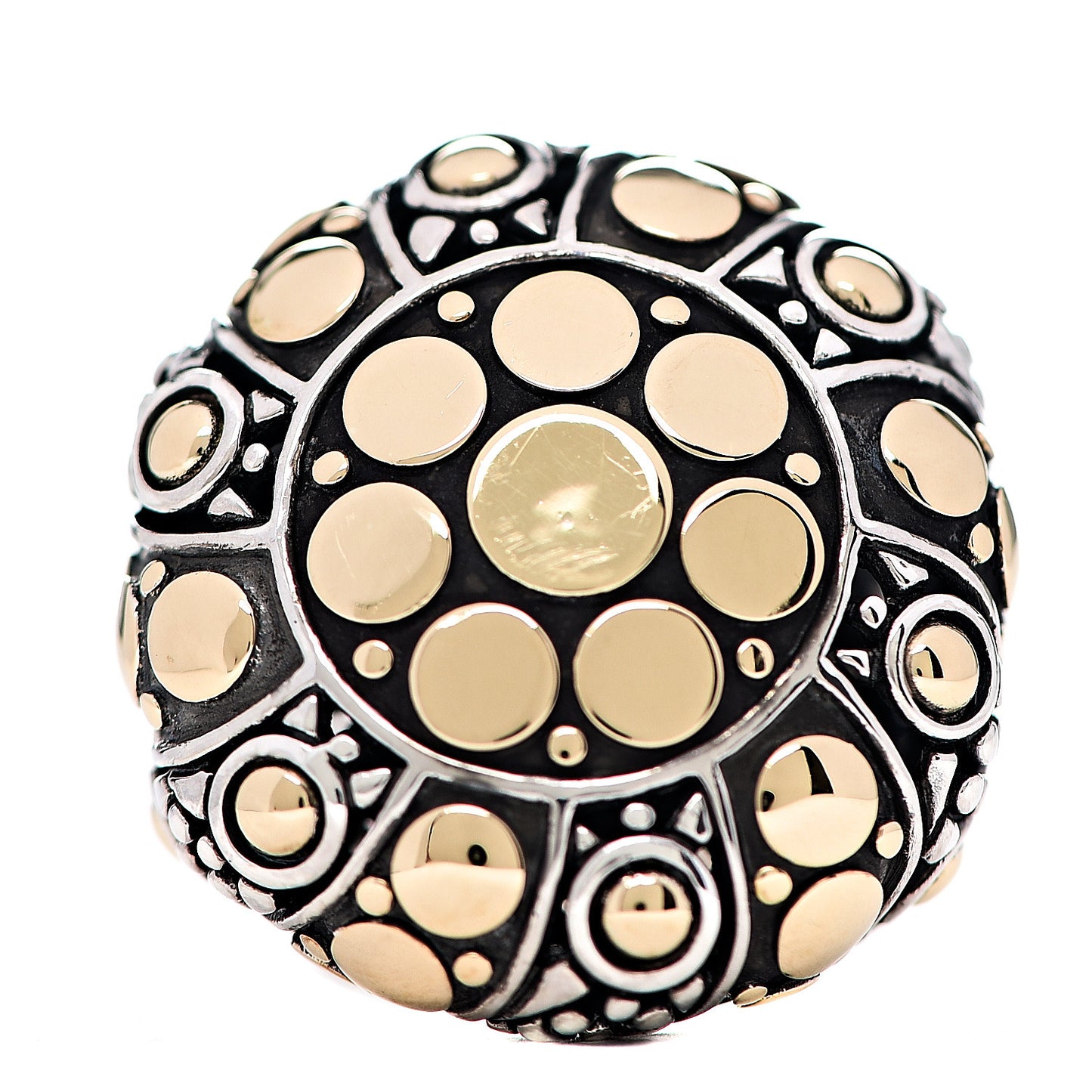 Sterling Silver 18K Yellow Gold Jaisalmer Dot Ring 54 7
