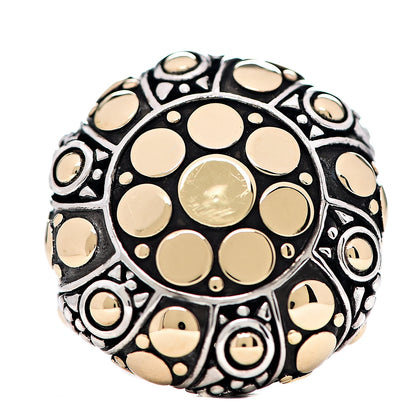 John Hardy Sterling Silver 18K Yellow Gold Jaisalmer Dot Ring 54 7 1 of 5
