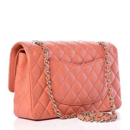 Chanel Caviar Quilted Medium Double Flap Coral 3 of 12