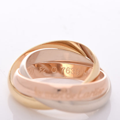 Cartier 18K Pink Yellow White Gold Les Must De Trinity Ring 52 6 3 of 5