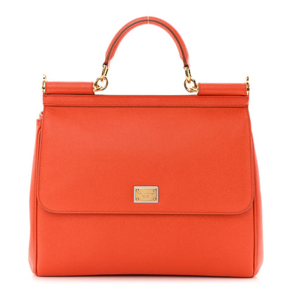 Dolce & Gabbana DOLCE &amp; GABBANA Dauphine Large Miss Sicily Satchel Orange 1 of 12