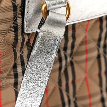 Burberry Smooth Calfskin 1983 Knight Check Link Backpack Silver 14 of 14