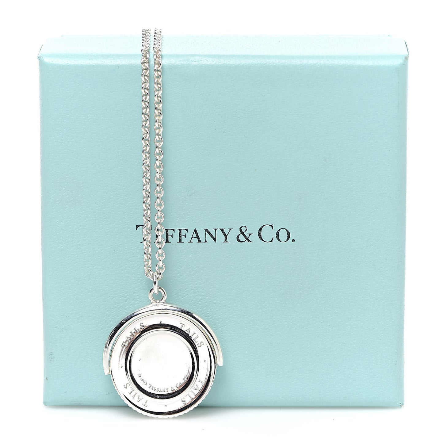 Sterling Silver Heads Tails Coin Pendant Necklace