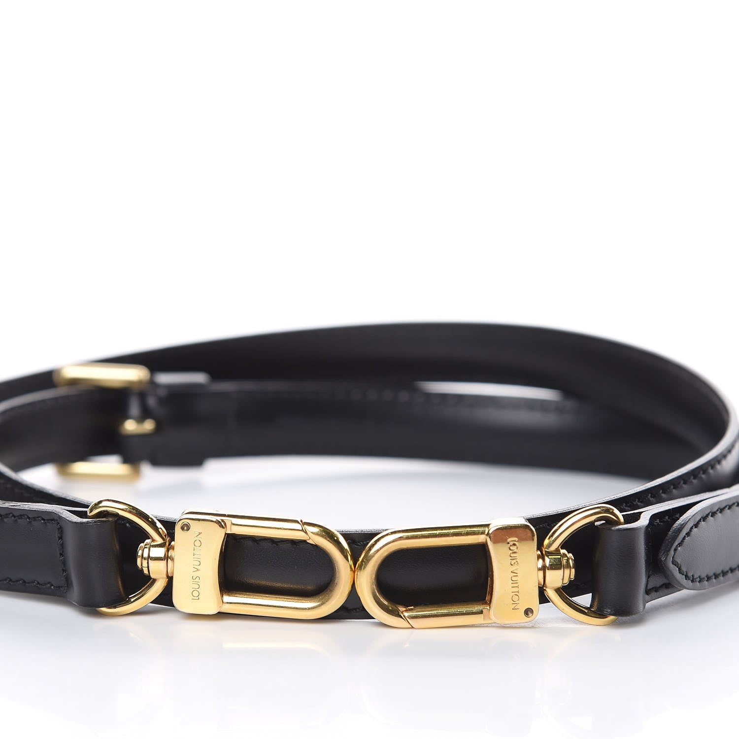 Louis Vuitton Calfskin 16mm Adjustable Shoulder Strap Black 3 of 5