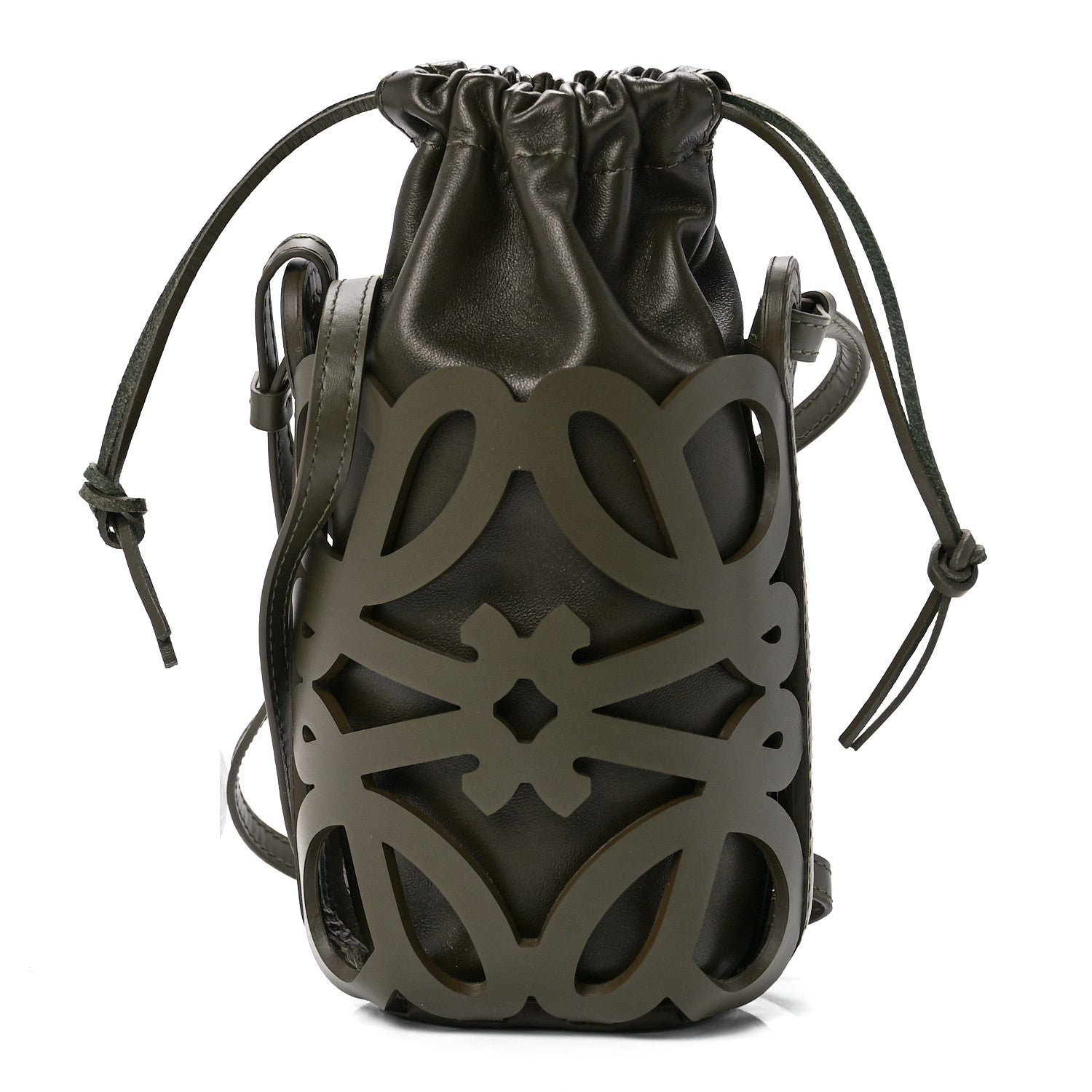 Loewe Smooth Calfskin Small Anagram Cutout Drawstring Bag Tea Dust Glaze 1 of 13