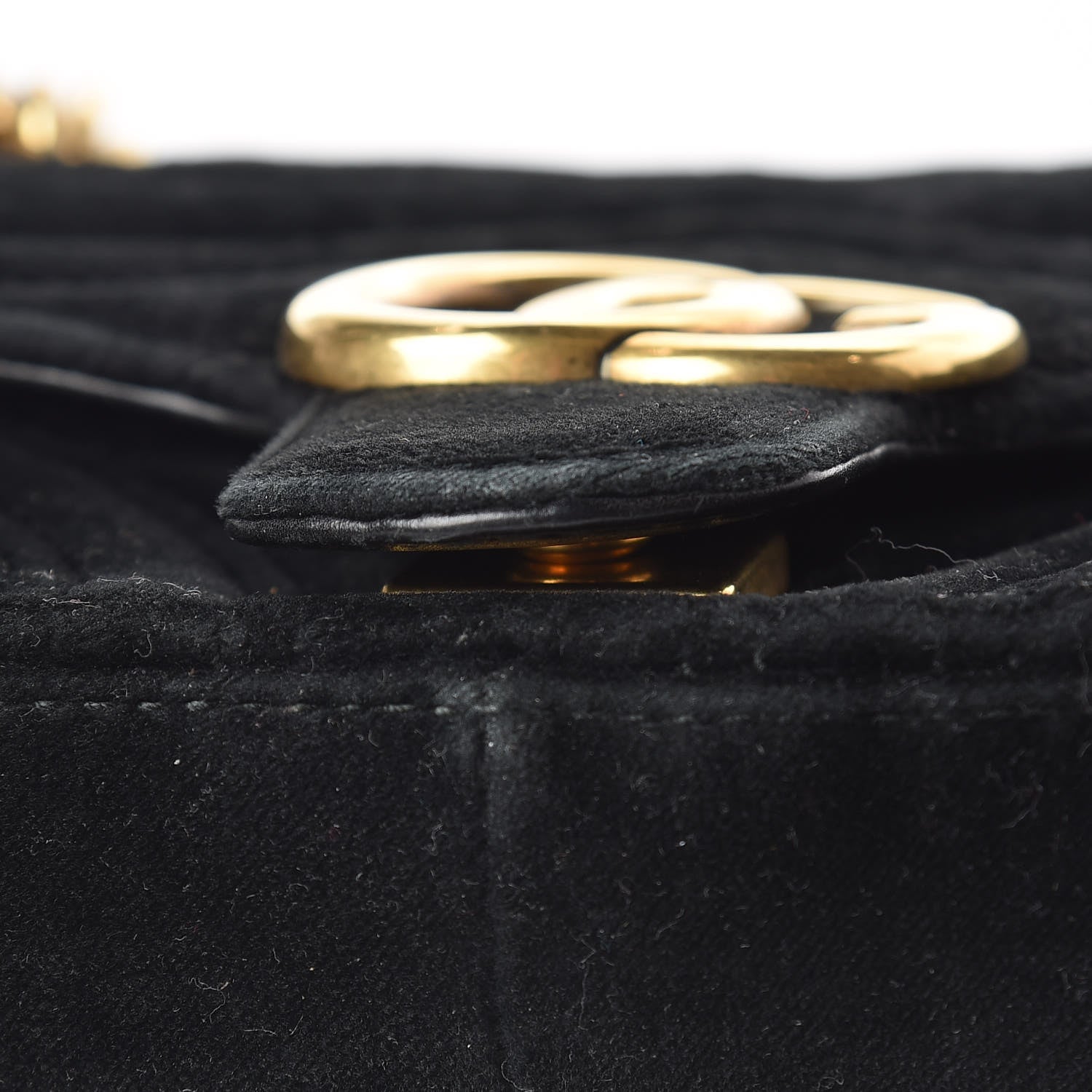 Gucci Velvet Matelasse Mini GG Marmont Shoulder Bag Black 16 of 21