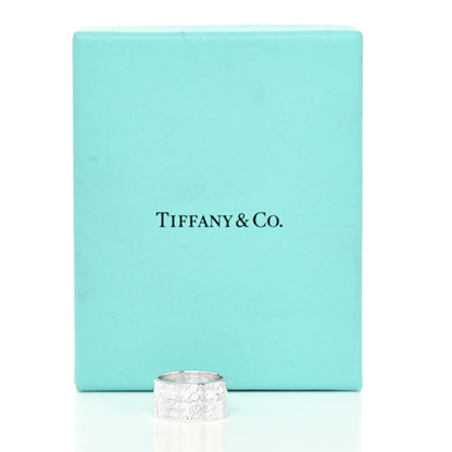 Tiffany Sterling Silver 10mm Notes Wide Ring 50 5.5 5 of 5