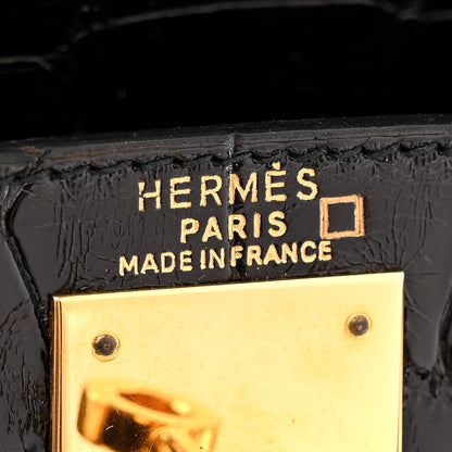 Hermes Shiny Alligator Kelly Sellier 28 Black 6 of 16