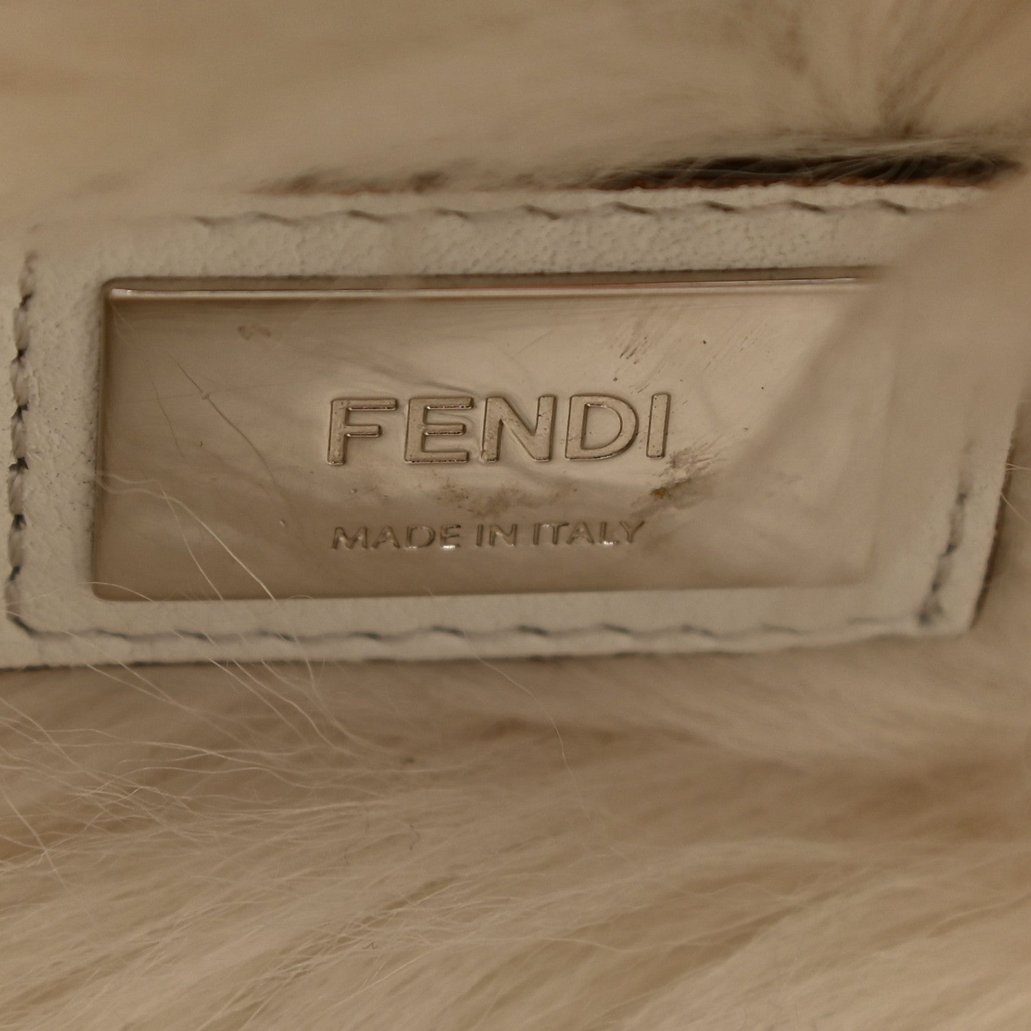 Fendi Calfskin Fur Monster Eyes Large Peekaboo Iconic Satchel White 7 of 27