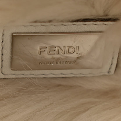 Fendi Calfskin Fur Monster Eyes Large Peekaboo Iconic Satchel White 7 of 27