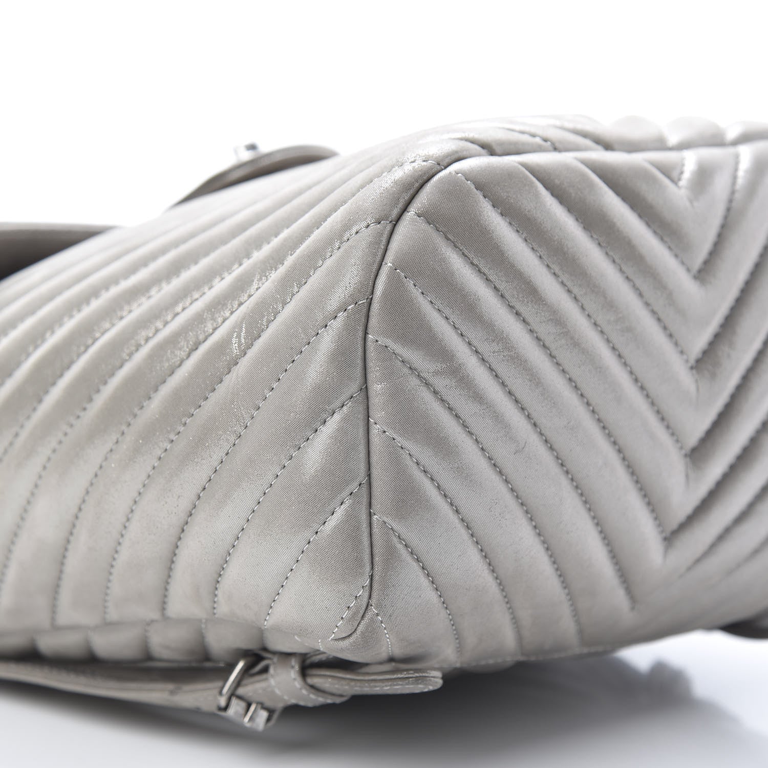 Chanel Metallic Calfskin Chevron Quilted Urban Spirit Backpack Silver 8 of 11