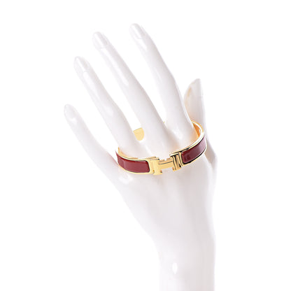 Hermes Enamel Narrow Clic Clac H Bracelet PM Rouge 2 of 6