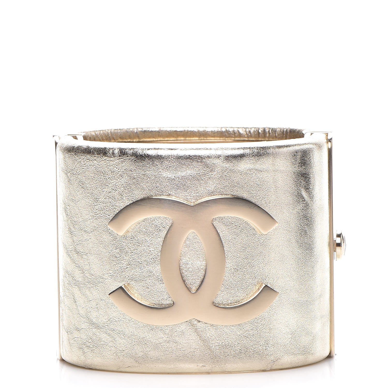 Chanel Metallic Lambskin CC Cuff Gold 1 of 7