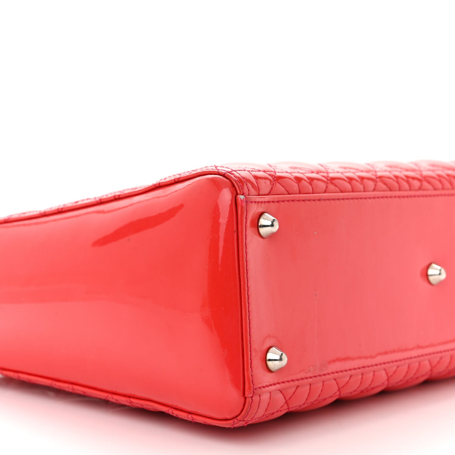 Patent Cannage Large Lady Dior Red