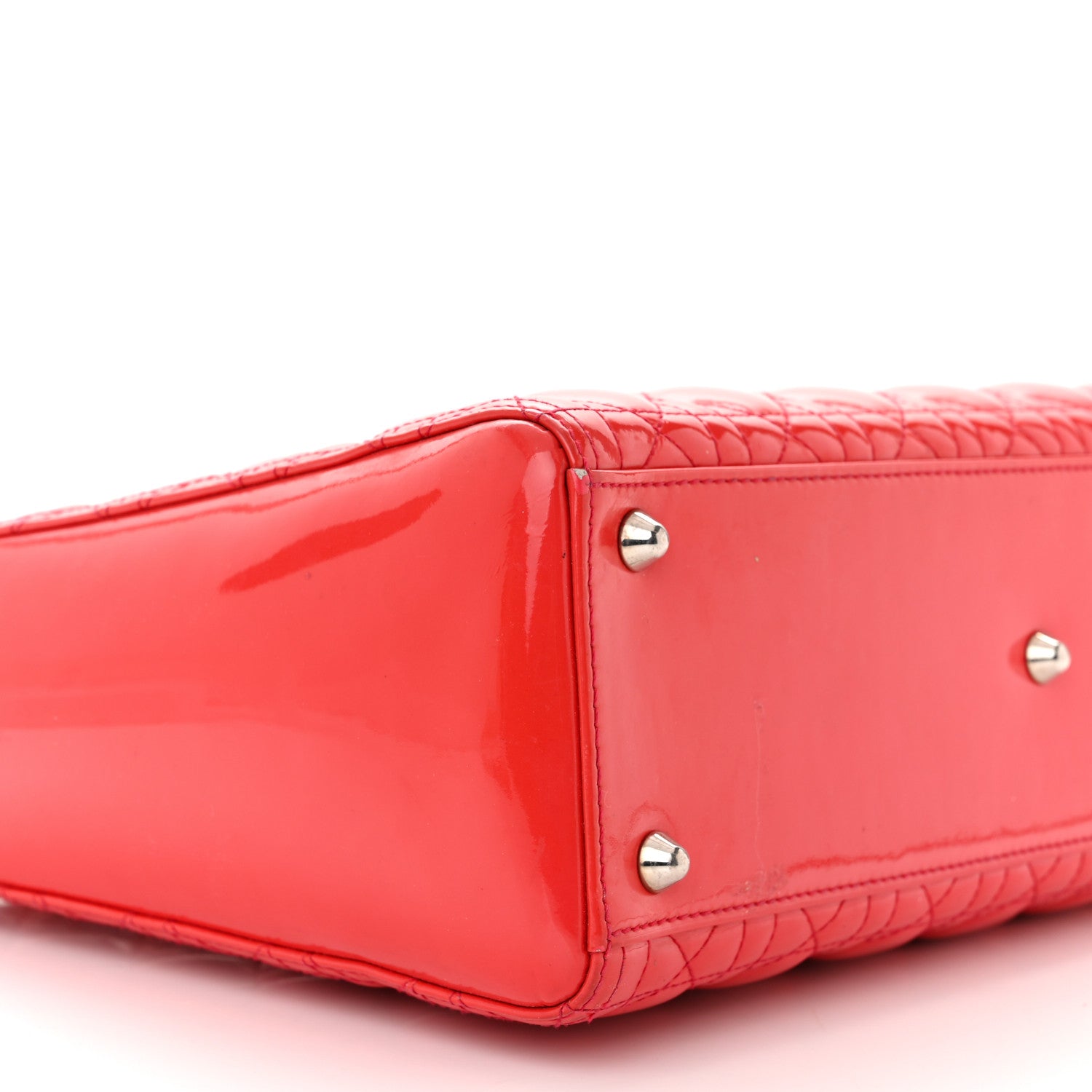 Christian Dior Patent Cannage Large Lady Dior Red 9 of 15