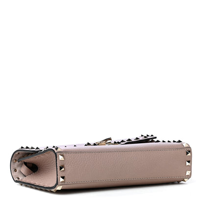 Valentino Garavani Pebbled Calfskin Medium Rockstud Flip Lock Crossbody Bag Poudre 3 of 4