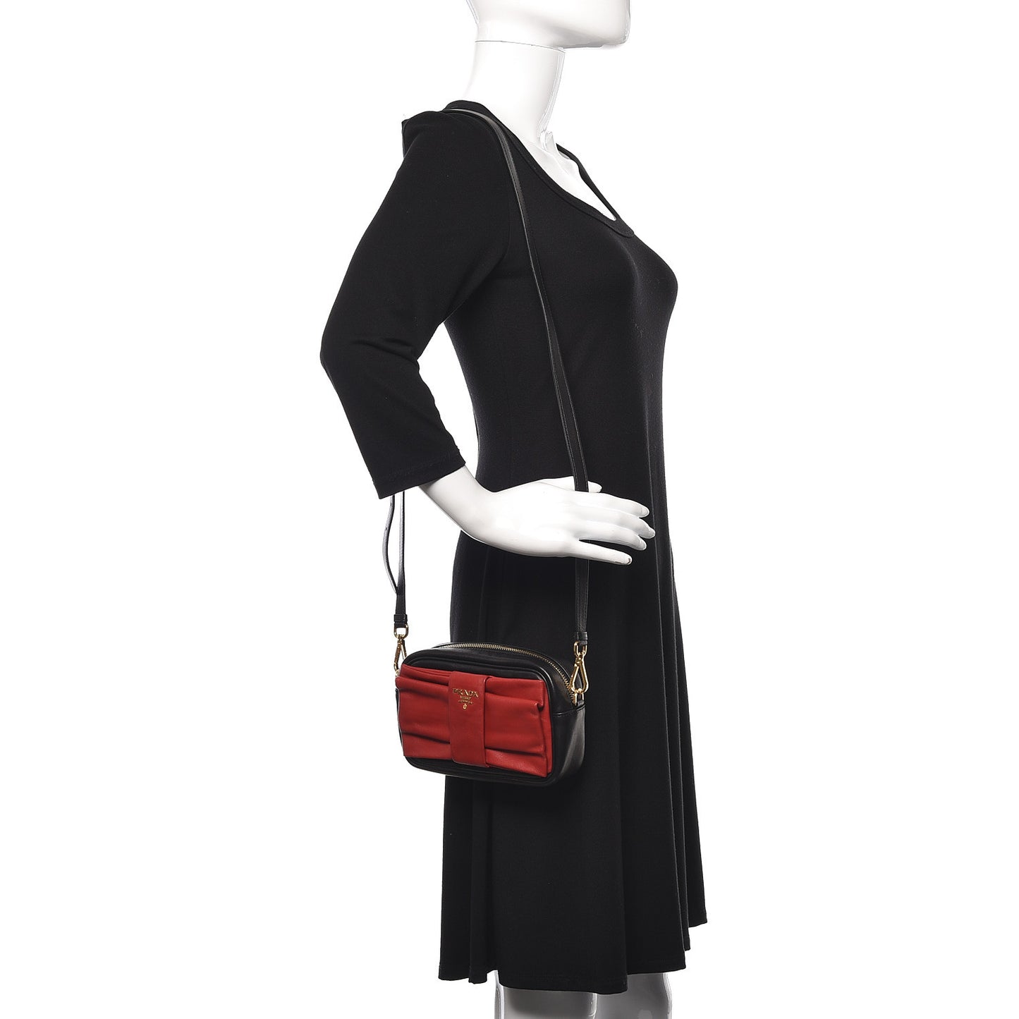 Nappa Fiocco Bow Crossbody Clutch Black Fuoco