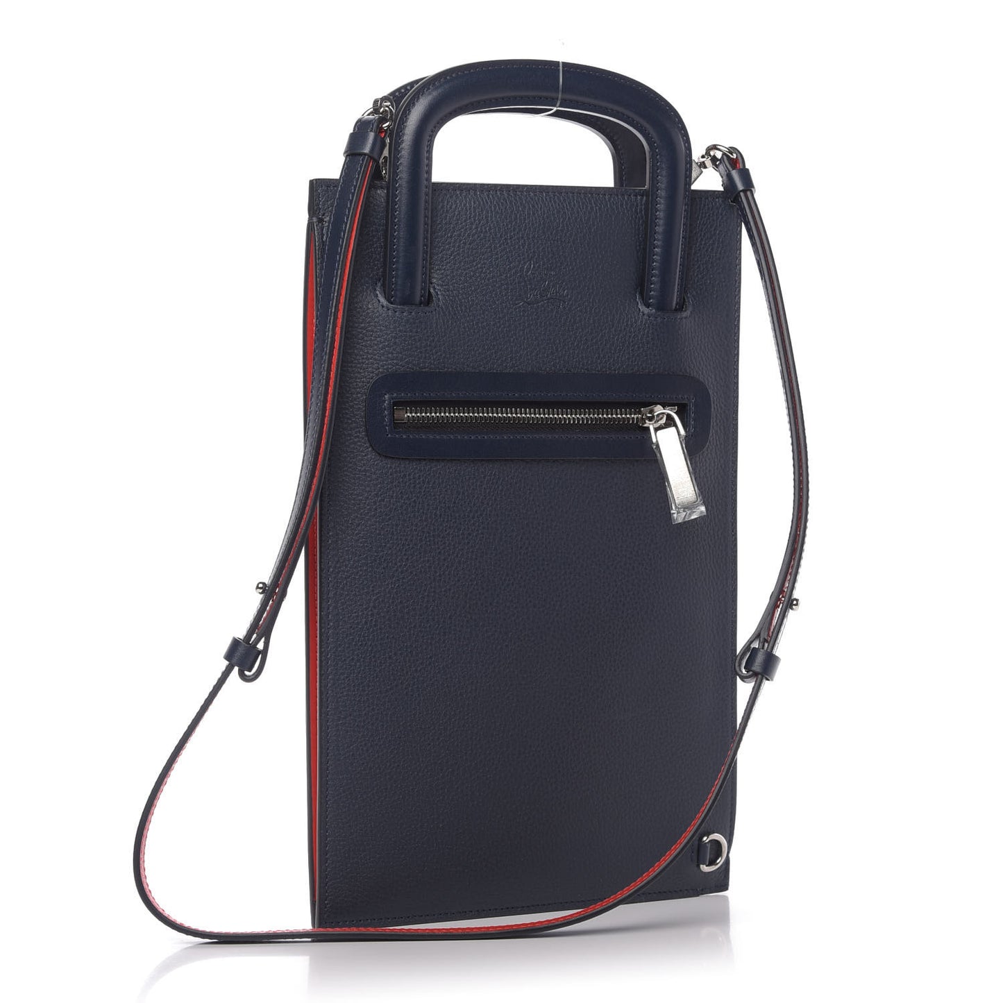 Calfskin Ecusson Clutch Bag Navy