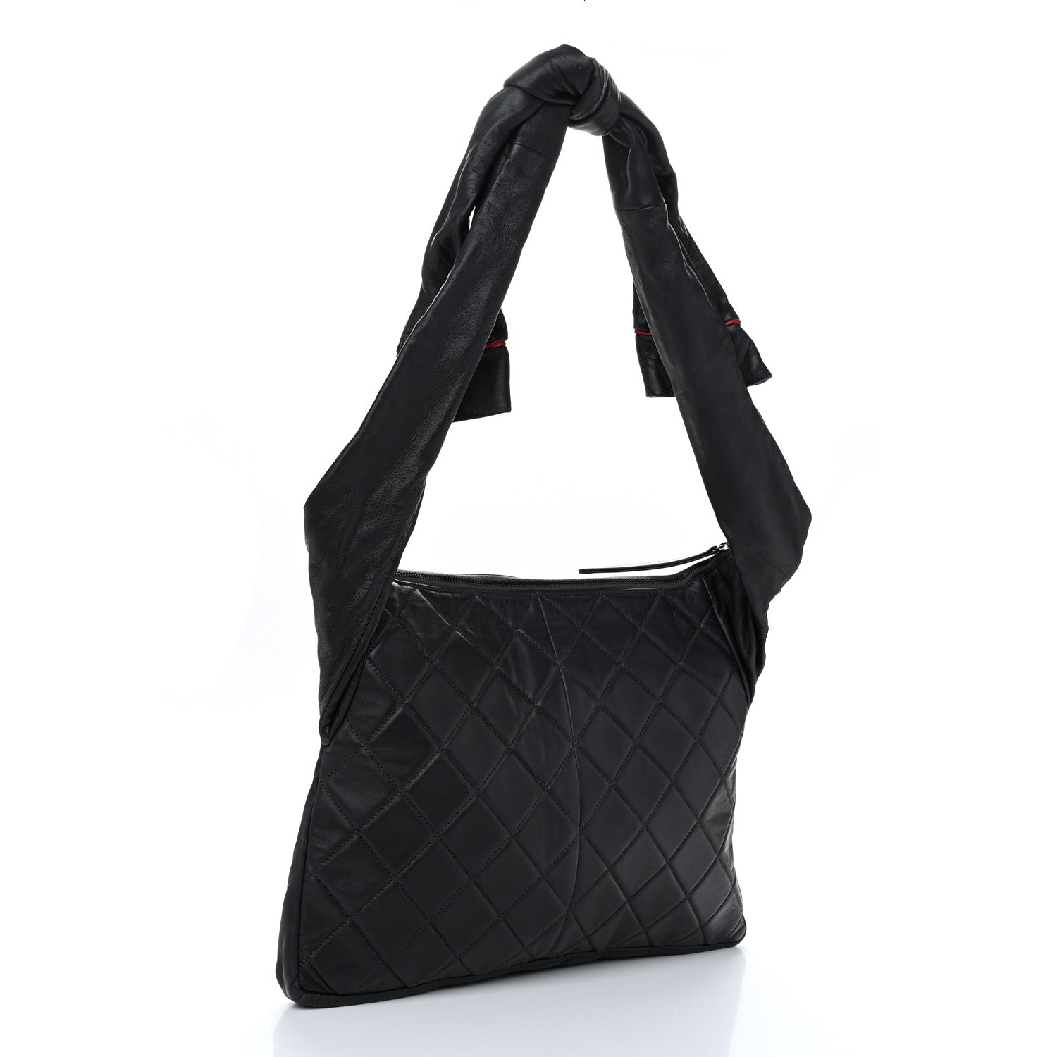 Chanel Lambskin Quilted Small Girl Bag Black Green 3 of 10