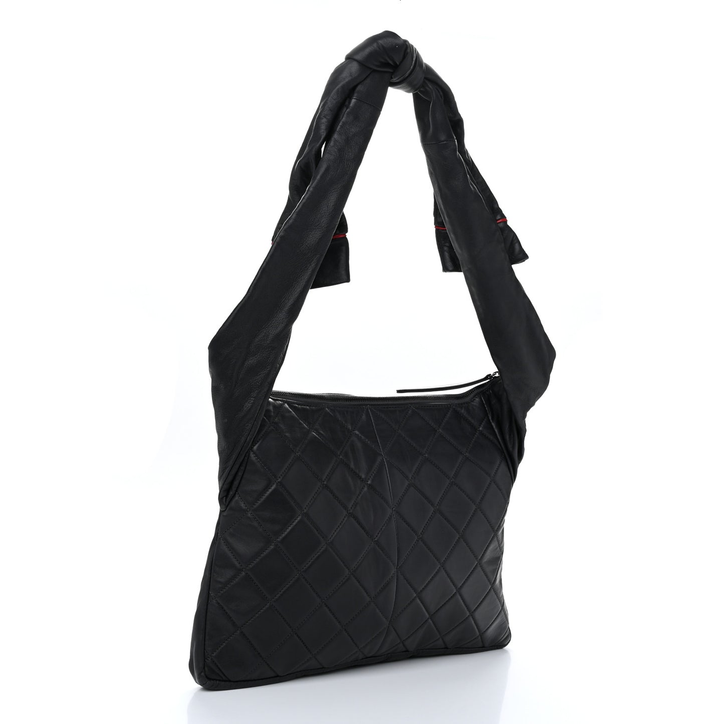 Lambskin Quilted Small Girl Bag Black Green