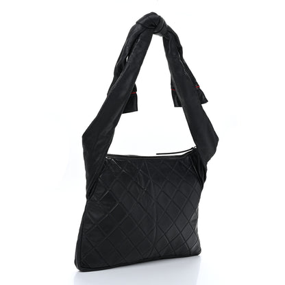 Chanel Lambskin Quilted Small Girl Bag Black Green 3 of 10