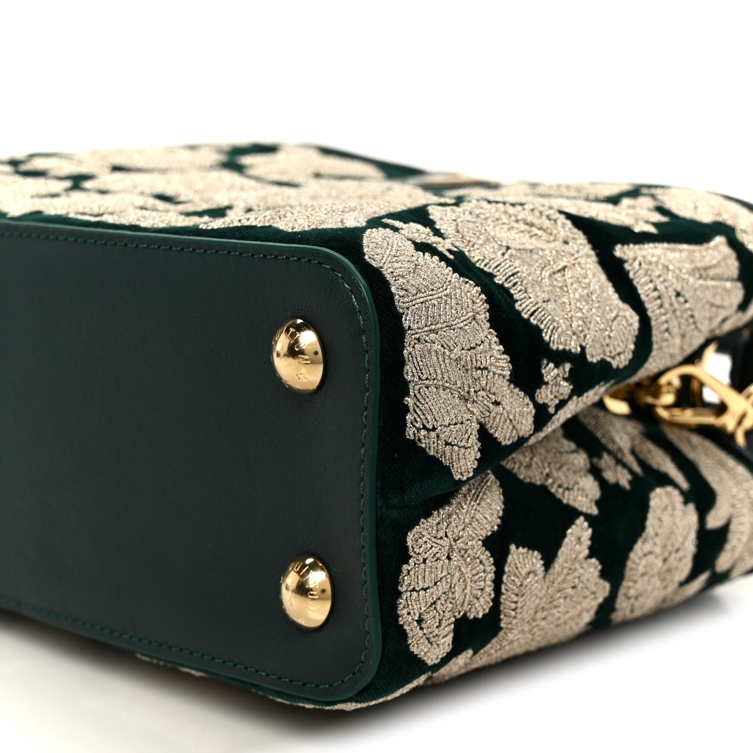 Louis Vuitton Velvet Embroidery Capucines BB Green 10 of 10