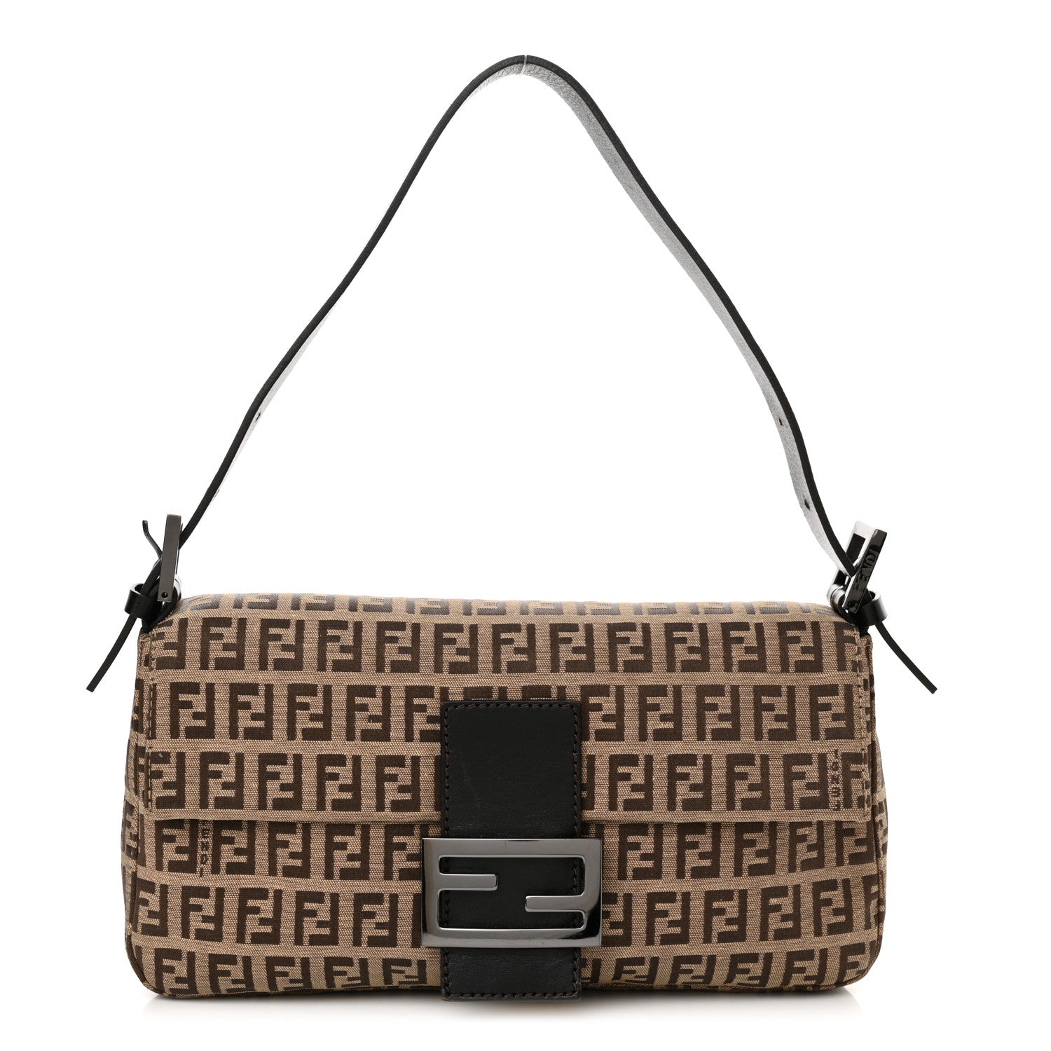 Fendi Zucchino Baguette Toro Mogano Panna 1 of 12