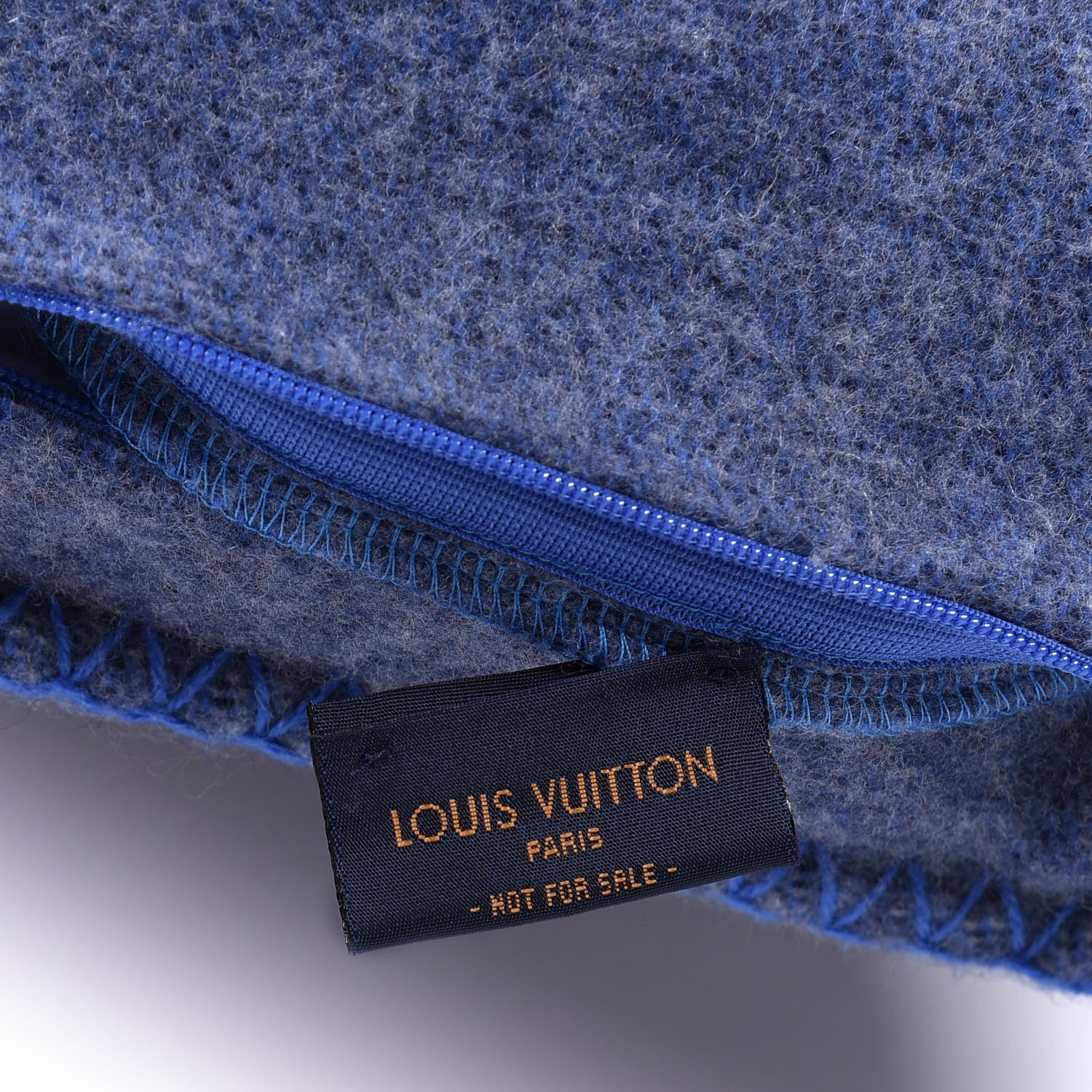 Louis Vuitton Wool Cashmere Cushion Pillow Blue Gray 3 of 3