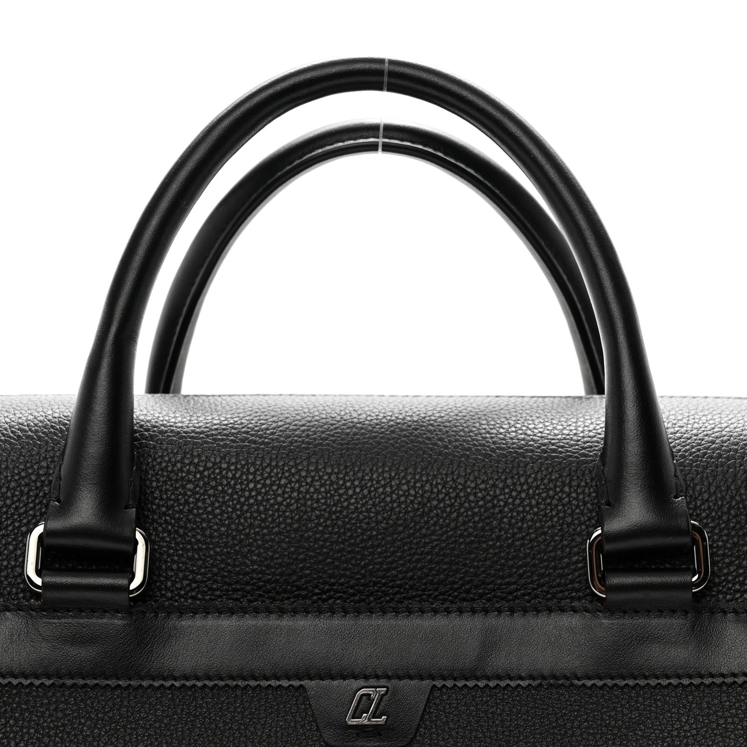 Christian Louboutin Calfskin Sneakender Studded Duffle Bag Black 6 of 11