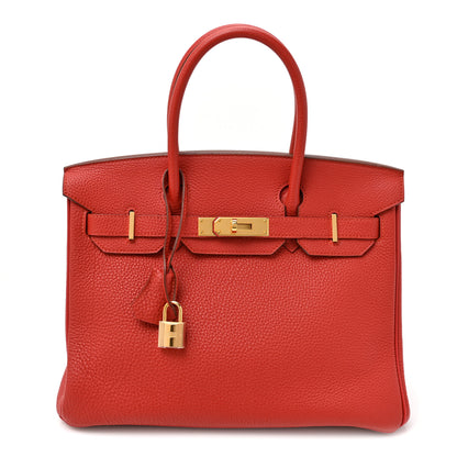 Hermes Togo Horseshoe Birkin 30 Rouge Pivoine Rose Lipstick 1 of 9
