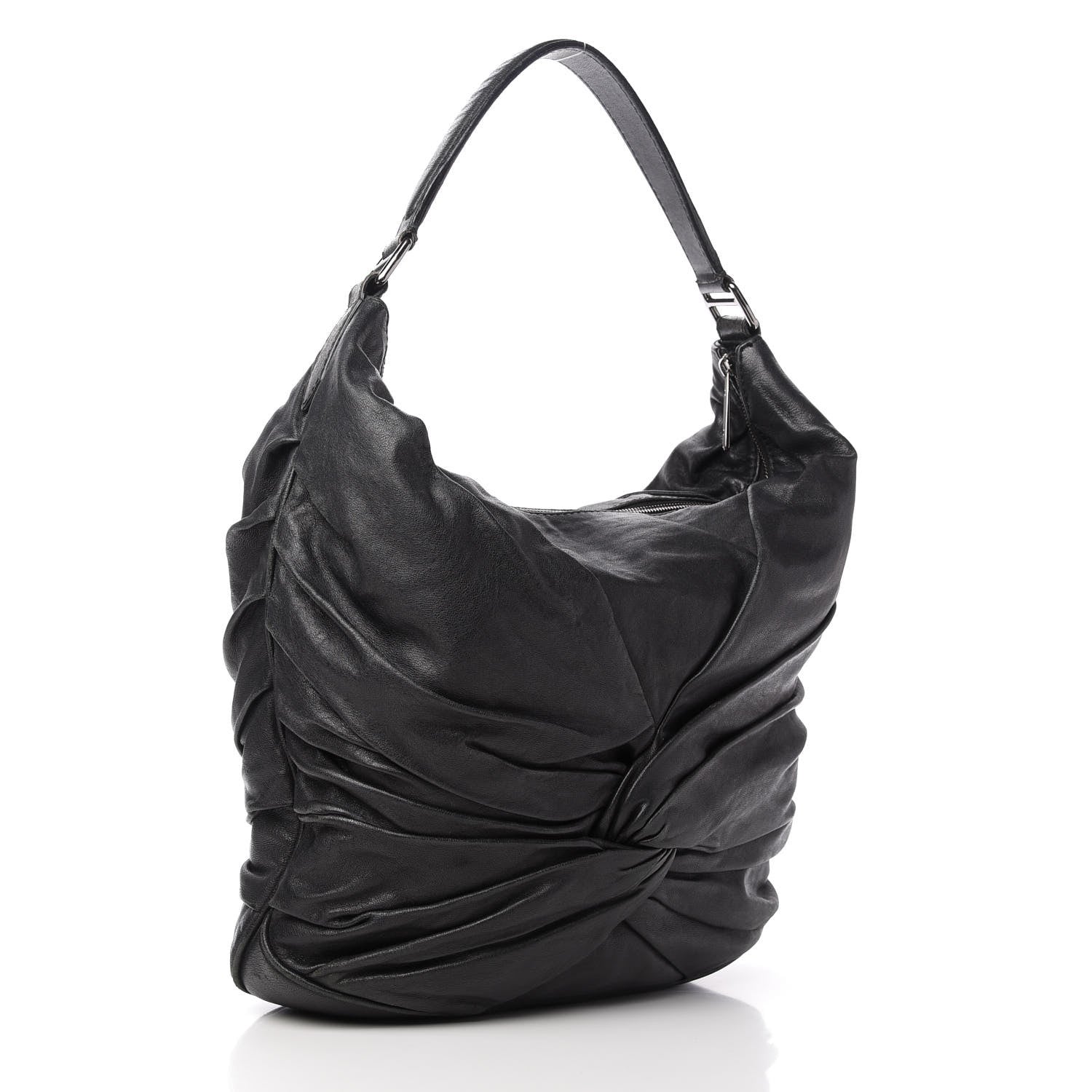 Burberry Lambskin Maggie Soft Knot Hobo Black 3 of 12