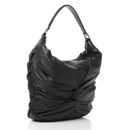 Burberry Lambskin Maggie Soft Knot Hobo Black 3 of 12
