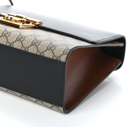 Gucci GG Supreme Monogram Calfskin Medium Padlock Shoulder Bag Beige Black Cuir 8 of 8