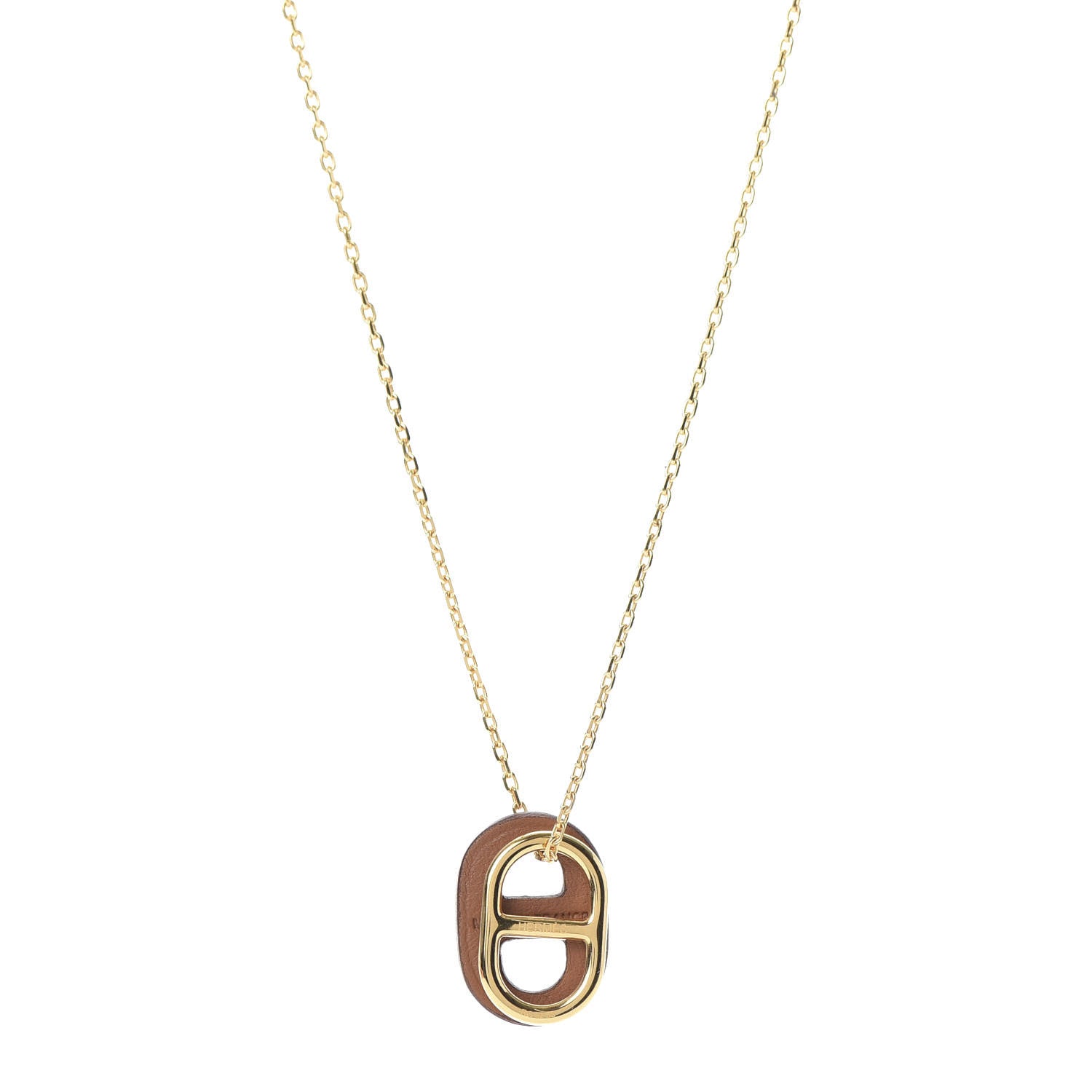 Hermes Swift O'Maillon Pendant Necklace Gold 1 of 6