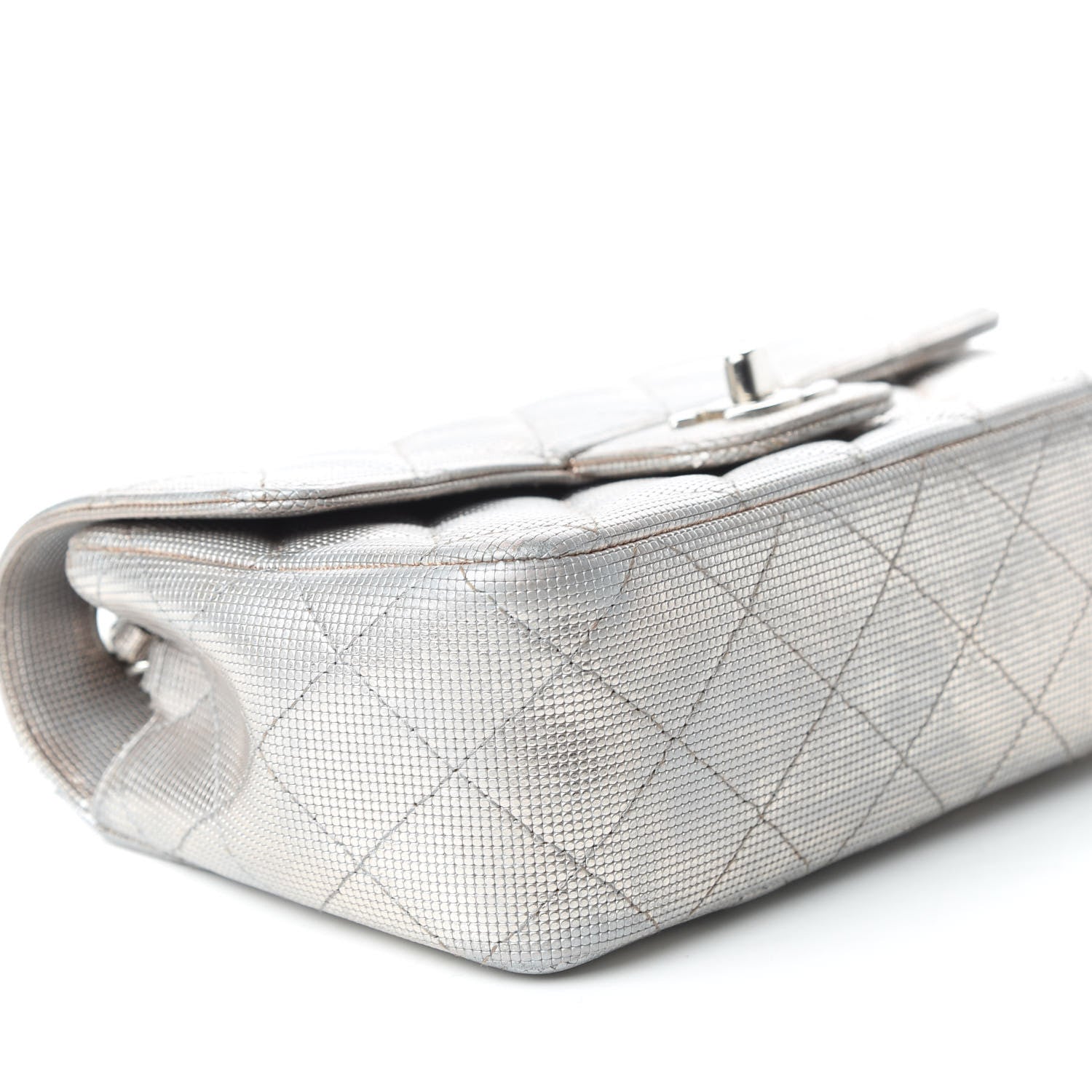 Chanel Metallic Calfskin Quilted Pixel Effect Mini Rectangular Flap Pinky Gold 5 of 9