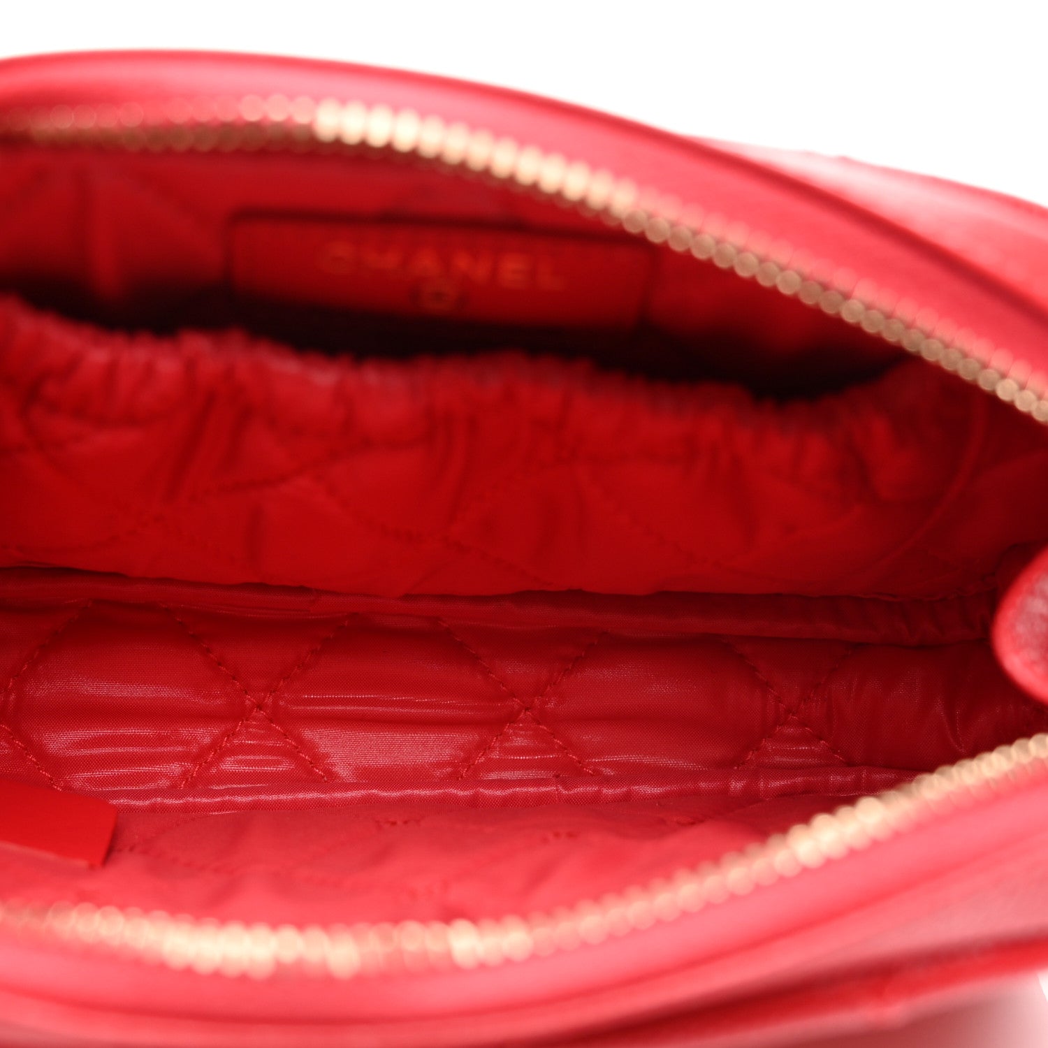 Chanel Caviar Quilted Small Curvy Pouch Cosmetic Case Red 5 of 8